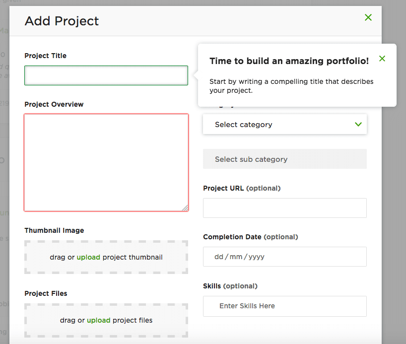 Add Past Project to Get Upwork Profile Approved