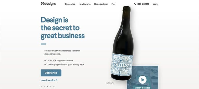 freelancing site for designers 99designs