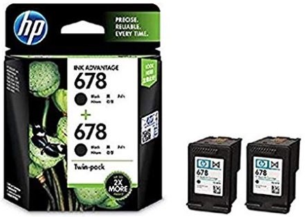 HP 678 Black Original Ink Advantage Cartridges, Pack of 2